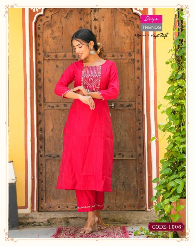 Satrangi Vol 1 By Diya Trends Weaving Masleen Embroidery Kurti With Bottom Wholesale Market In Surat
